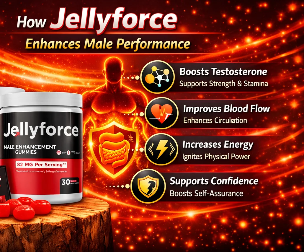 Jellyforce infographic showing the areas the formula is designed to support